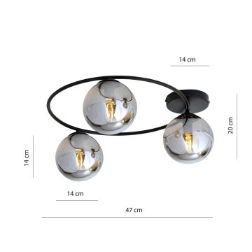 Loftlampe SOPRA 3xE14/10W/230V sort