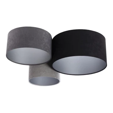Loftlampe SPACE 3xE27/60W/230V grå/sort/sølvfarvet