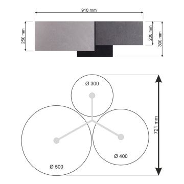 Loftlampe SPACE 3xE27/60W/230V rød/grå/lyserød