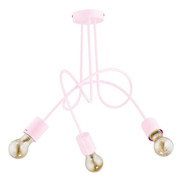Loftlampe til børn TANGO 3xE27/60W/230V pink