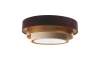 Loftlampe TRINITI 2xE27/60W/230V brun/guldfarvet/beige