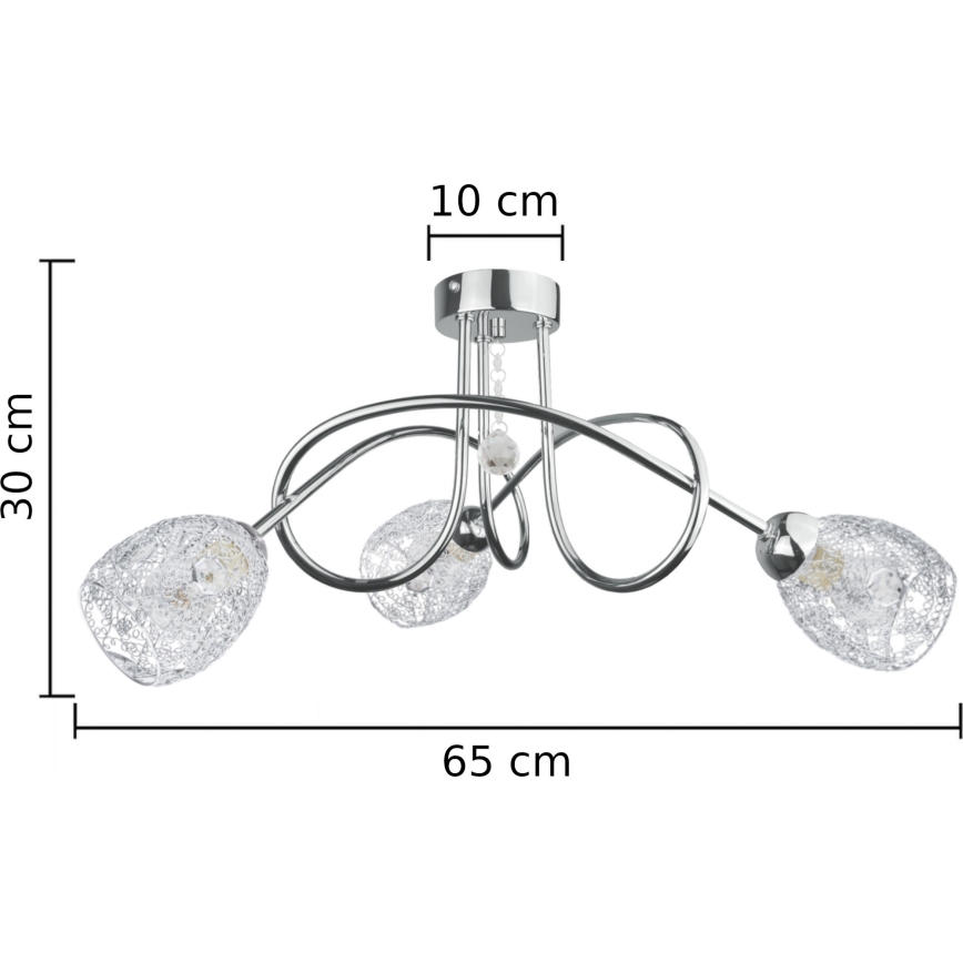 Loftlampe TWIST CRYSTAL 3xE14/40W/230V