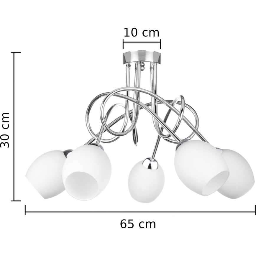 Loftlampe TWIST WHITE 5xE14/40W/230V