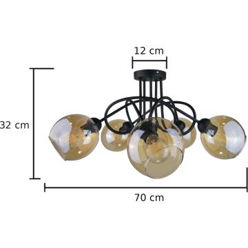 Loftlampe VENUS BLACK 5xE27/60W/230V