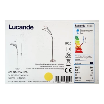 Lucande - LED gulvlampe dæmpbar CATRIONA 5xLED/5W/230V