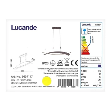 Lucande - LED pendel dæmpbar MARIJA LED/22W/230V