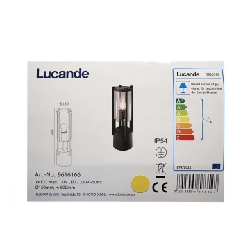 Lucande - Udendørslampe BRIENNE 1xE27/15W/230V IP54