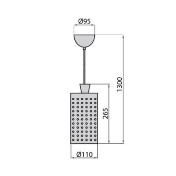 Lysekrone i en snor 1xE27/60W/230V