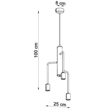 Lysekrone i en snor DUOMO 3M 3xE27/60W/230V antik sort