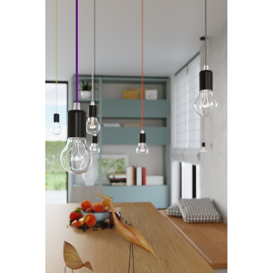 Lysekrone i en snor EDISON 1xE27/60W/230V orange