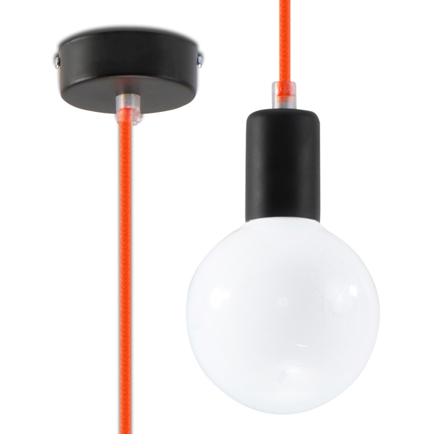 Lysekrone i en snor EDISON 1xE27/60W/230V orange