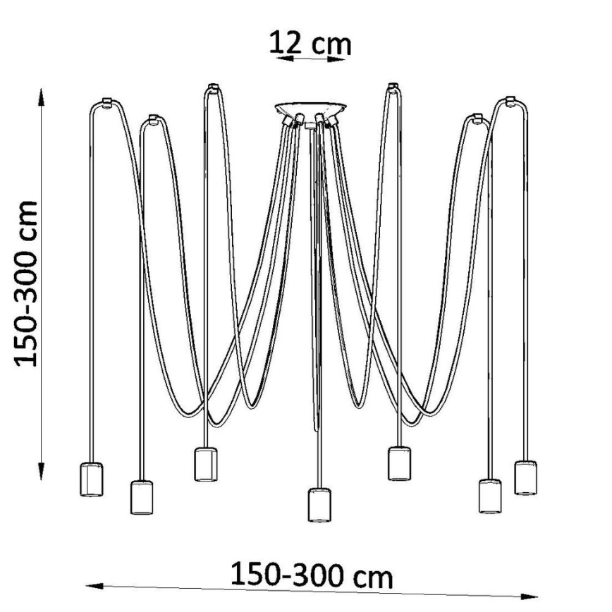 Lysekrone i en snor EDISON 7 7xE27/60W/230V antik sort