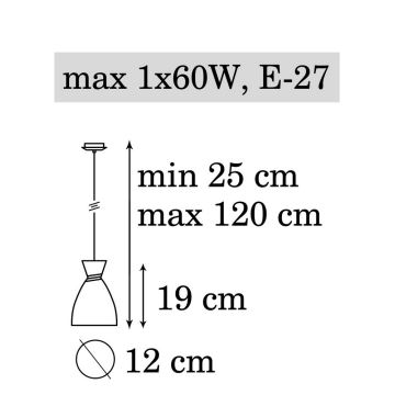 Lysekrone i en snor NAOMI 1xE27/60W/230V