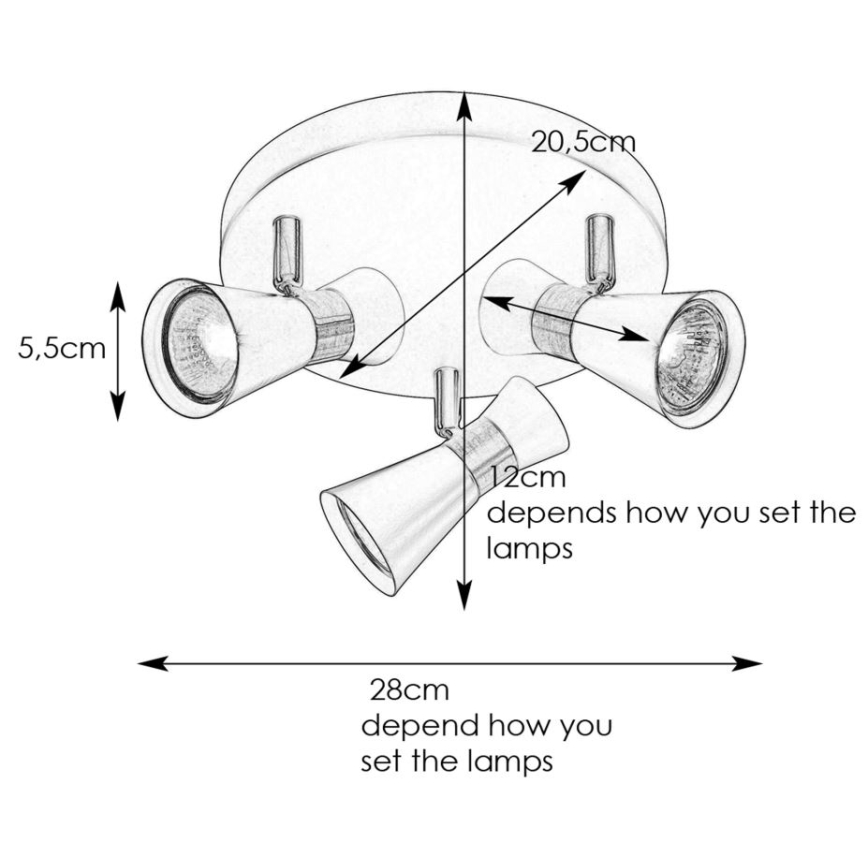 Markslöjd 108628 - Spotlampe FOLIE 3xGU10/7W/230V hvid/mat krom