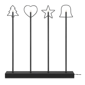 Markslöjd 705255 - Julelysestage GINGER 4xE5/0,8W/12V sort