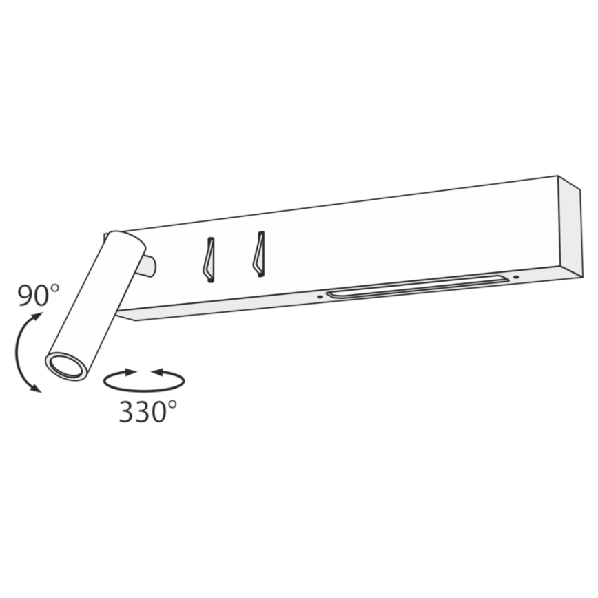 Maytoni C031WL-L8B3K - LED væglampe COMODO LED/8W/230V sort