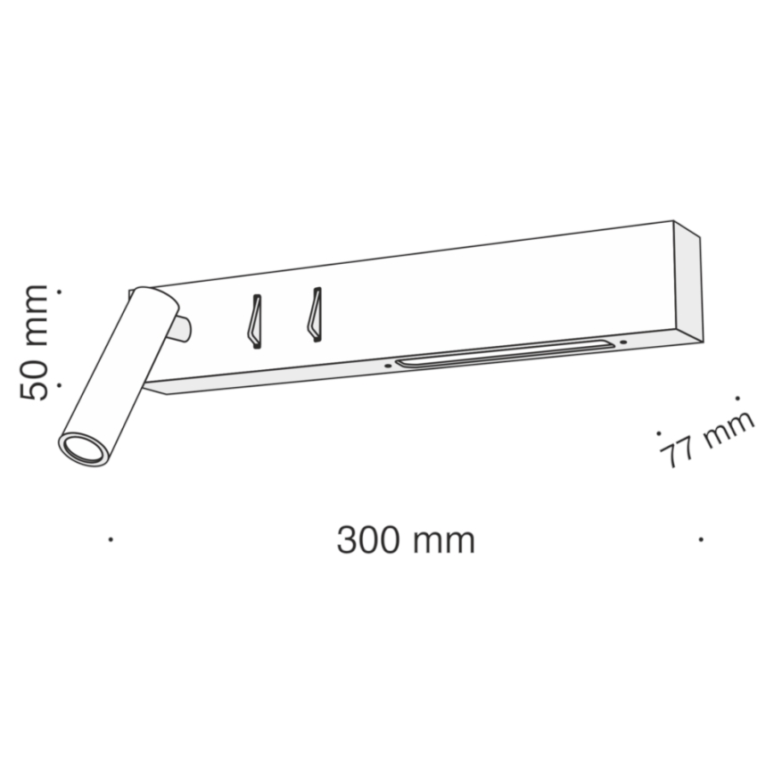 Maytoni C031WL-L8B3K - LED væglampe COMODO LED/8W/230V sort