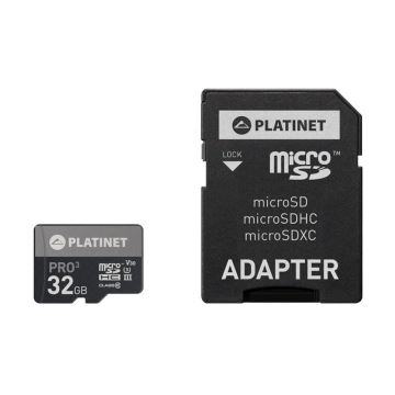 MicroSDHC 32GB U3 Pro 90MB/s + SD Adapter
