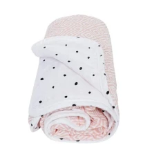 MOTHERHOOD - 2-dele tæppe i bomuldsmusselin 95x110 cm pink