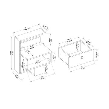 Natbord SNEKER 60x48,6 cm beige/brun