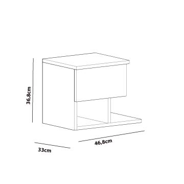 Natbord YASSO 36,8x46,8 cm hvid