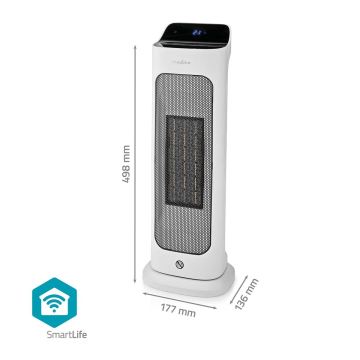 Ventilator med keramisk varmeelement Smartlife 1400/2000W/230V Wi-Fi Tuya + fjernbetjening