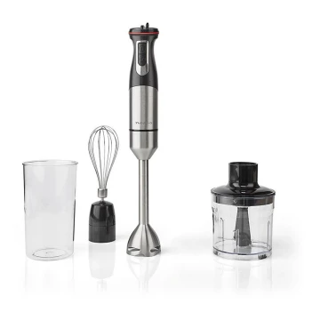 Nedis - Stavblender 4-i-1 800W/230V rustfrit stål