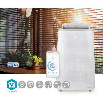 Mobil smart airconditionanlæg 3-i-1 med tilbehørssæt 1800W/230V 16000 BTU Wi-Fi + fjernbetjening