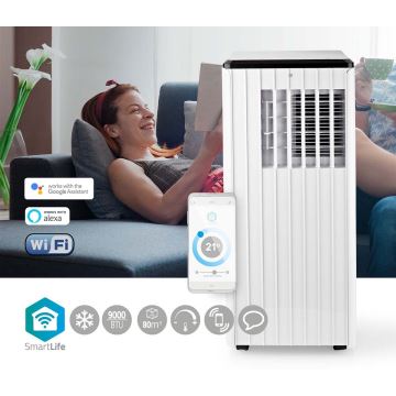 Mobil smart airconditionanlæg 3-i-1 med tilbehørssæt 1010W/230V 9000 BTU Wi-Fi + fjernbetjening