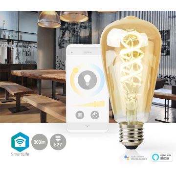 LED-pære dæmpbar ST64 E27/4,9W/230V Wi-Fi 1800-6500K