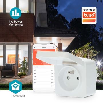 Smart-stik 3680W/230V/ Type E/16A Wi-Fi Tuya IP44