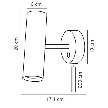 Nordlux - Vægspot MIB 1xGU10/8W/230V sort