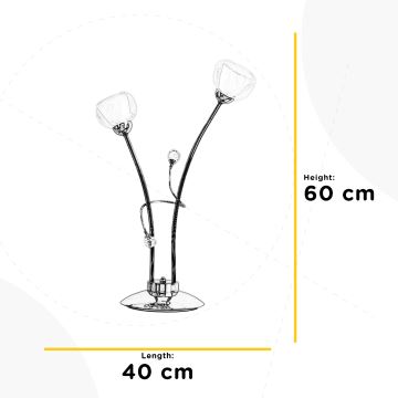 ONLI - Bordlampe WENDY 2xE14/6W/230V 60 cm skinnende krom