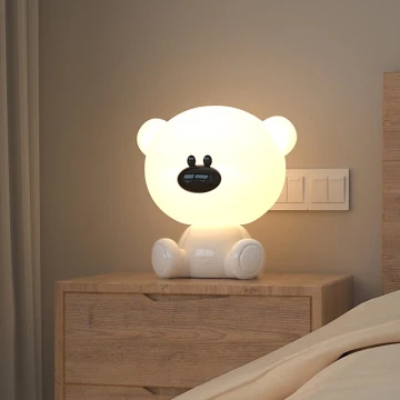 ONLI - LED RGB Natlampe til børn PUPPIES LED/3W/USB teddy bjørn 30 cm