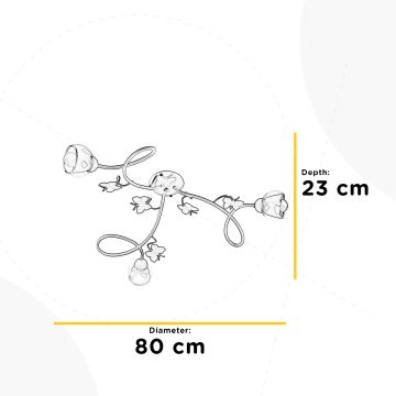 ONLI - Loftlampe til børn BUTTERFLY 3xE14/6W/230V