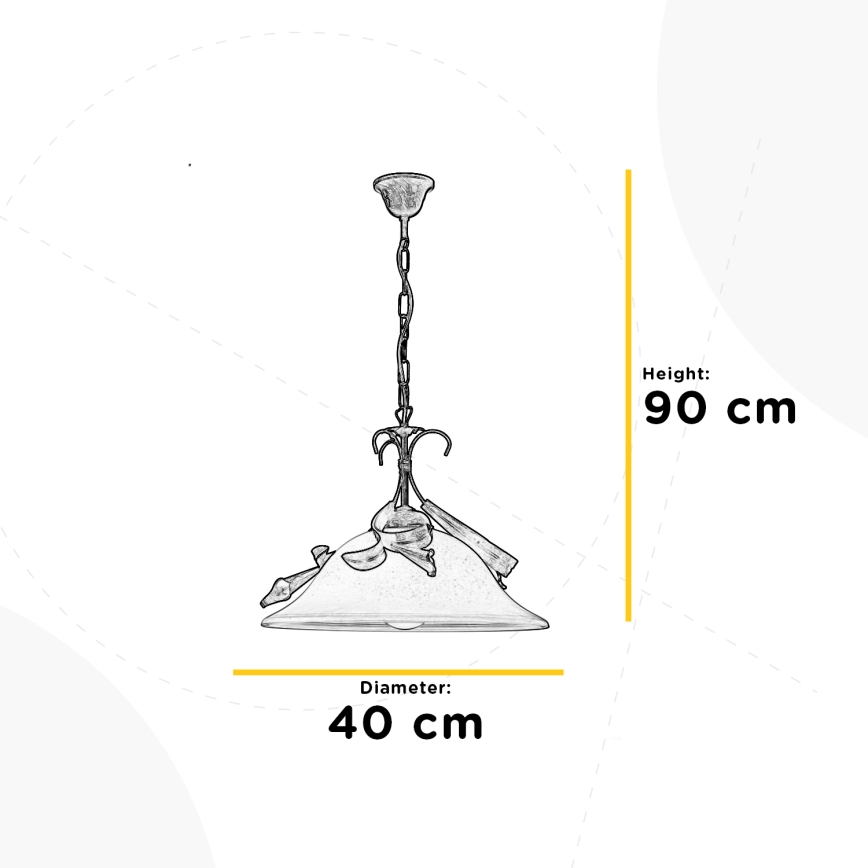 ONLI - Pendel med kædeophæng LUCREZIA 1xE27/22W/230V cremefarvet