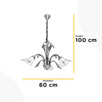 ONLI - Pendel med kædeophæng LUCREZIA 3xE14/6W/230V bronze