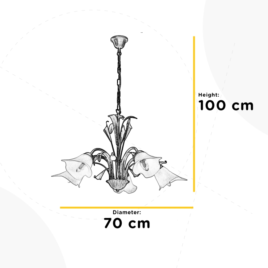 ONLI - Pendel med kædeophæng LUCREZIA 5xE14/6W/230V bronze