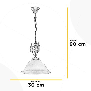 ONLI - Pendel med kædeophæng MIRA 1xE27/22W/230V diameter 30 cm