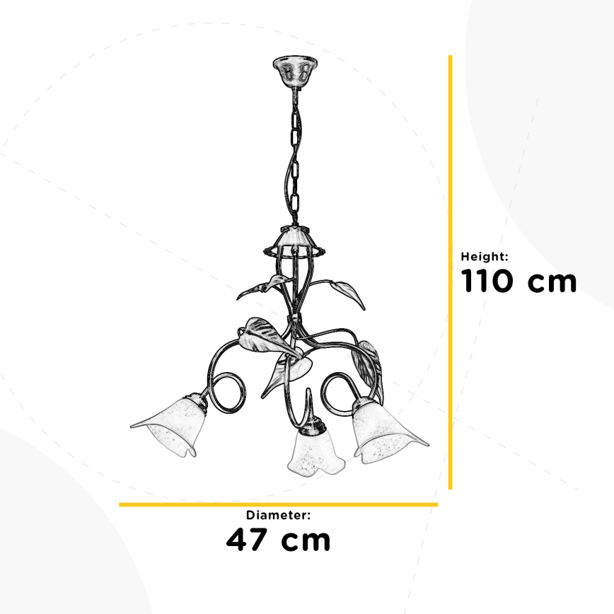 ONLI - Pendel med kædeophæng VANDA 3xE14/6W/230V