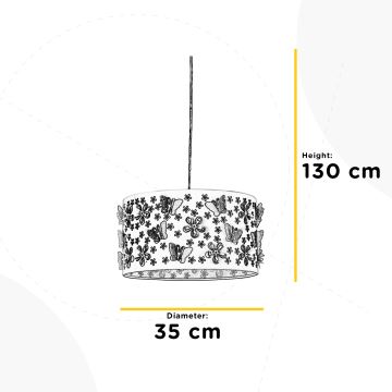 ONLI - Pendel TITILLA 1xE27/22W/230V lilla/hvid