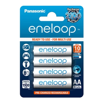 Panasonic Eneloop BK-3MCCE - 4stk genopladeligt batteri AA Eneloop NiMH / 1.2V / 1900mAh