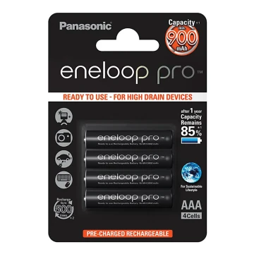 Panasonic Eneloop Pro BK-4HCDE / 4BP - 4 stk genopladeligt batteri AAA Eneloop Pro NiMH / 1