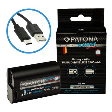 PATONA - Akkumulator Panasonic DMW-BLK22 2400mAh Li-Ion Platinum USB-C opladning