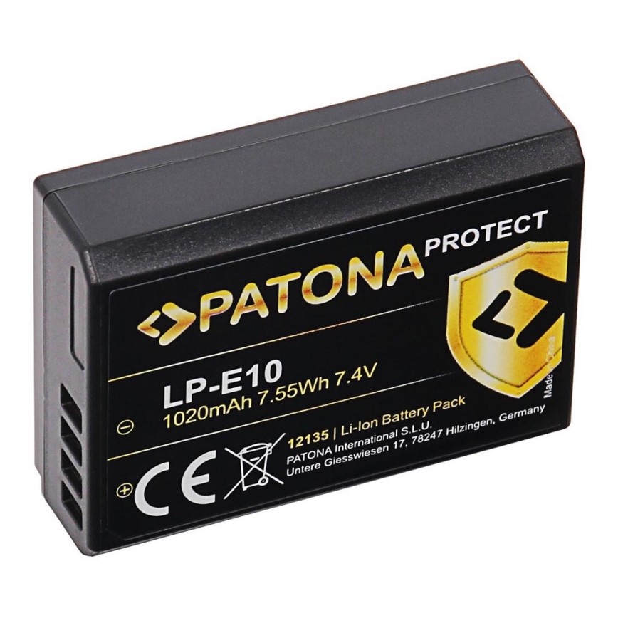 PATONA - Batteri Canon LP-E10 1020mAh Li-ion Protect