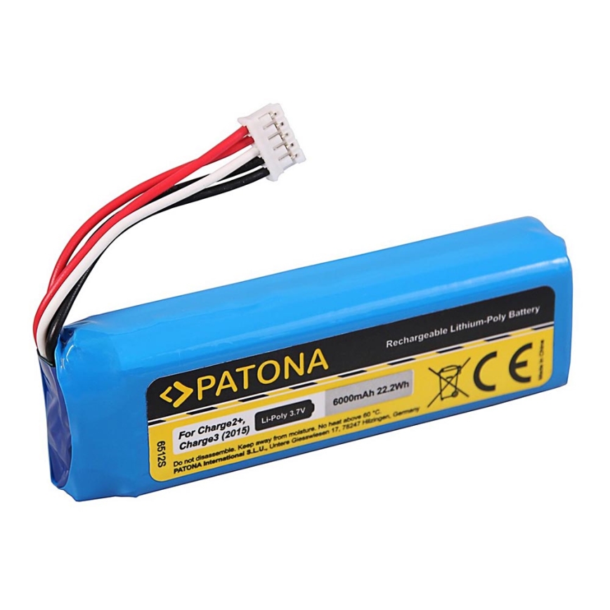 PATONA - Batteri JBL Charge 2+ 6000mAh 3,7V Li-Pol