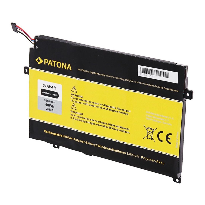 PATONA - Batteri Lenovo Thinkpad E470/E475 4400mAh Li-ion 10,95V 01AV411
