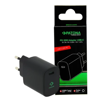 PATONA - Opladeradapter USB-C Power delivery 20W/230V sort