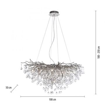 Paul Neuhaus 2192-55 - Pendel ICICLE 10xG9/40W/230V skinnende krom