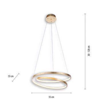 Paul Neuhaus 2472-12 - LED pendel dæmpbar ROMAN LED/30W/230V gylden